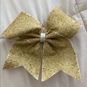 Gold Glitter Cheer Bow